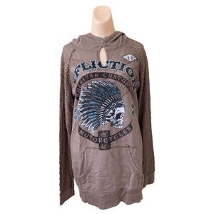 Affliction Womens Y2K Hoodie Medium Vintage Biker Rockabilly Alternative Goth
